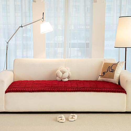 Miniatura 48 de vctops Funda de Sofá a Rayas de Pana Súper Suave Funda de Sofá Seccional Lavable Antideslizante Protector de Muebles para Niños Perros Mascotas, 1