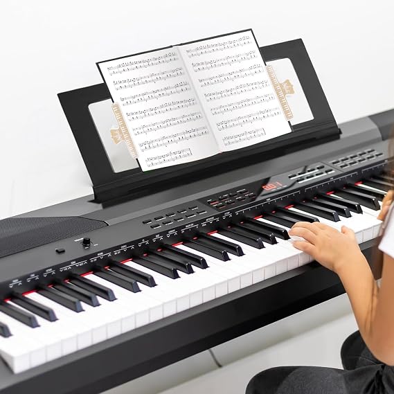 DYNWAVE Electronic Keyboard Music Stand Keyboard, Music Score Stand Fit for Multiple Keyboard Models, Portable Music Stand & Desktop Book Stand, Keyboard Piano Accessories for Beginner, 2 Gold Clips