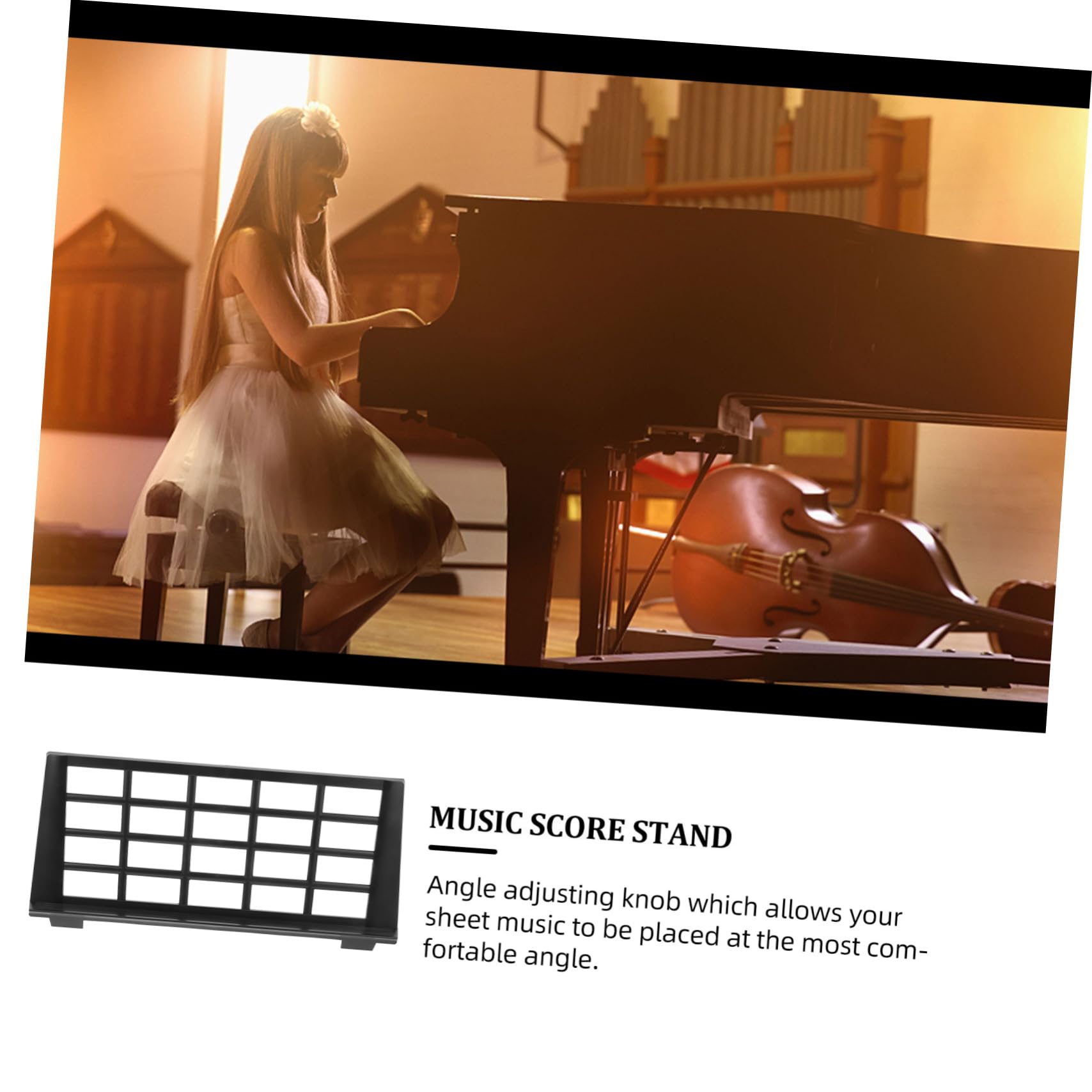 Kisangel Folding Instrument Stand Multi-surface Adjustable Music Sheet Stand for Keyboard Comfortable Handle