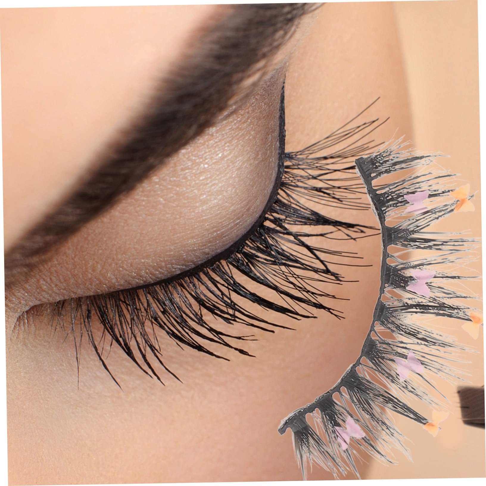 FOMIYES 3 Set Di Ciglia Finte Glitterate A Farfalla Riutilizzabili Ciglia Da Cosplay Drammatiche 4 Paia*3