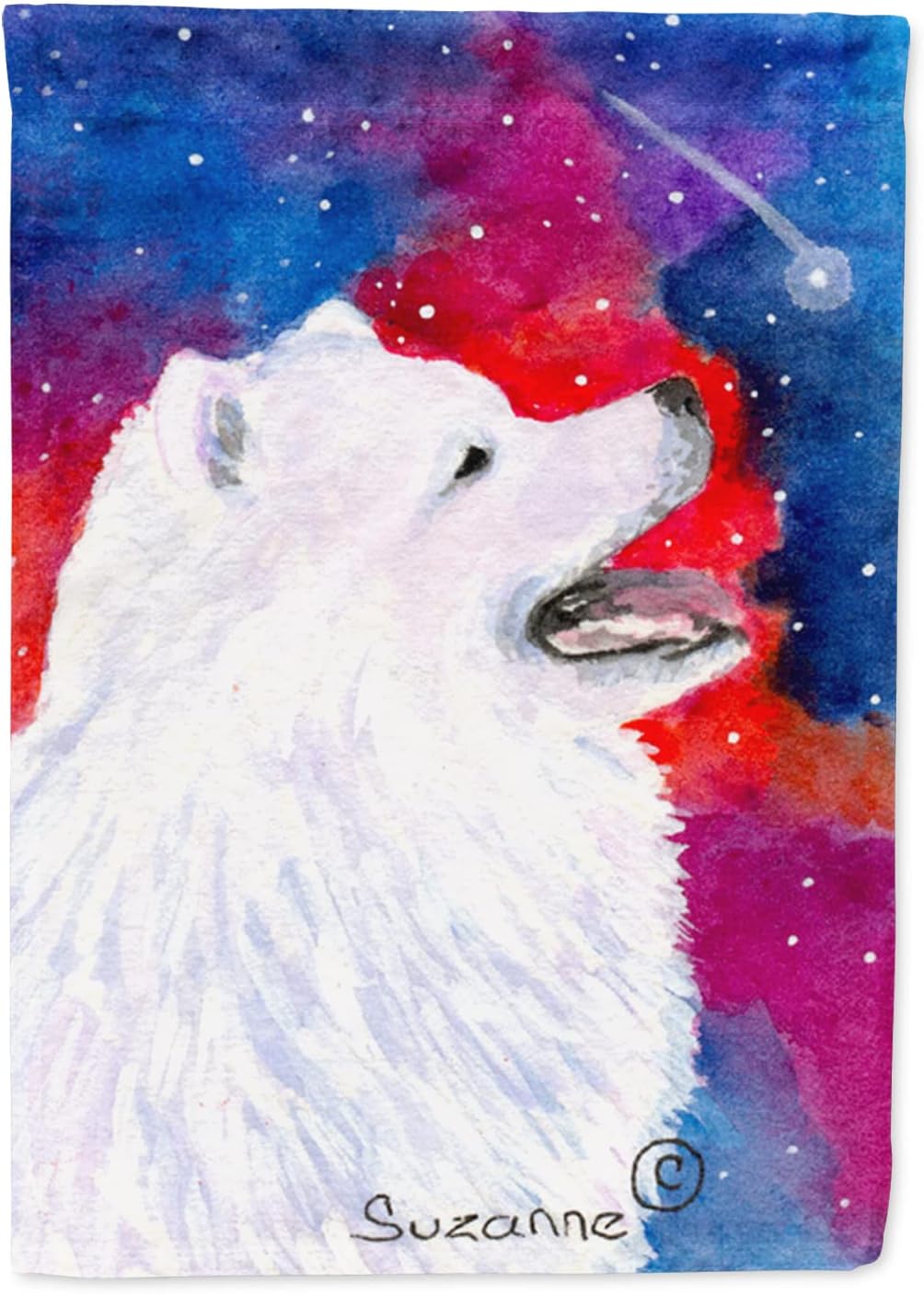 Caroline's Treasures SS8752CHF Samoyed Flag Canvas, Large, Multicolor