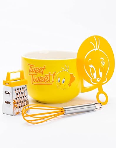 Miniatura 2 de Looney Tunes Juego de regalo de la cocina del hogar de la taza del capuchino de Tweety amarillo de la plantilla de la taza de la