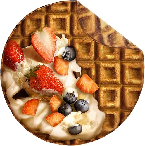 Bnuitland Manta divertida de gofres, 300 GSM, manta gigante realista de doble cara con una bolsa de almacenamiento, regalo novedoso para adultos y