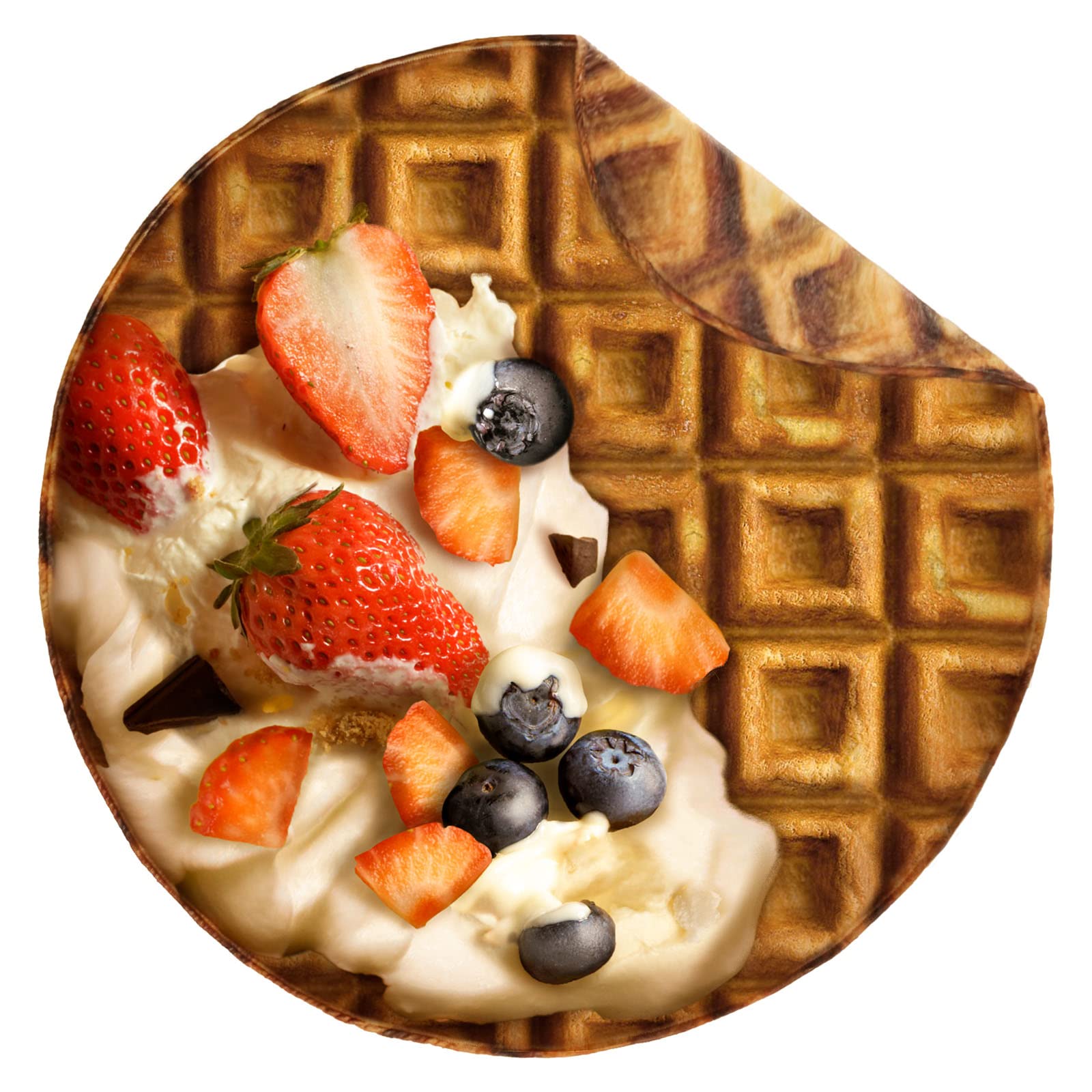 Bnuitland Waffle Funny Blanket, 300 GSM Double Sided Giant Realistic Food Blanket with a Storage Bag, Novelty Gift for Adults and Kids, Super Soft