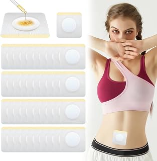 Castor Oil Patches, 100PCS Castor Oil Belly Button Patch Disposable Organic Cotton Self-Adhesive Pads for Belly Button, Anti Leakage Design, Breathable & Portable, No Wash