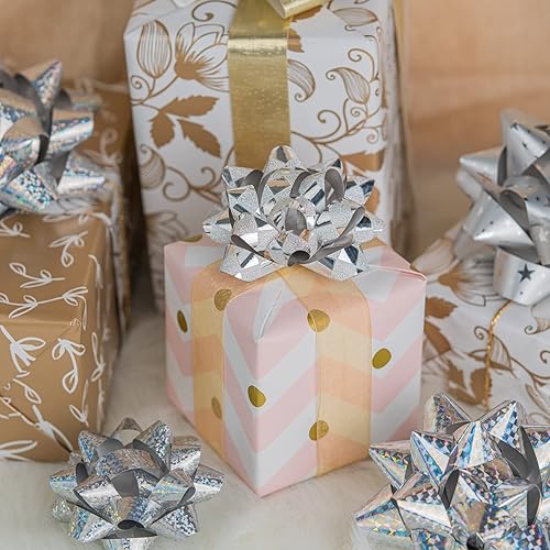 Vista 63 de WRAPAHOLIC Surtido de lazos de regalo azules (24 lazos) para cumpleaños, bodas, Navidad, baby shower, despedidas de soltera