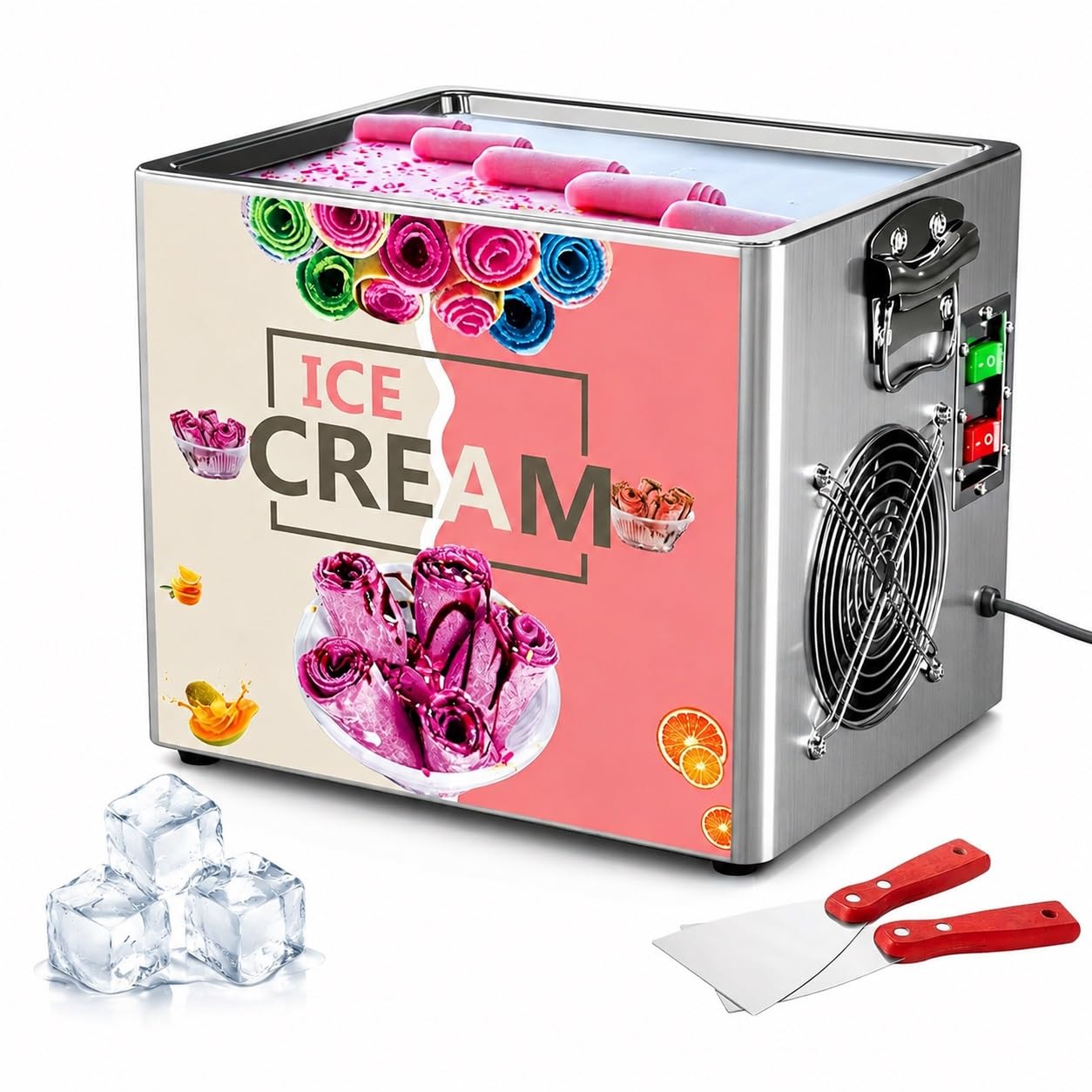 VZXATYOP Rolled Ice Cream & Frozen Yogurt Maker, Electric