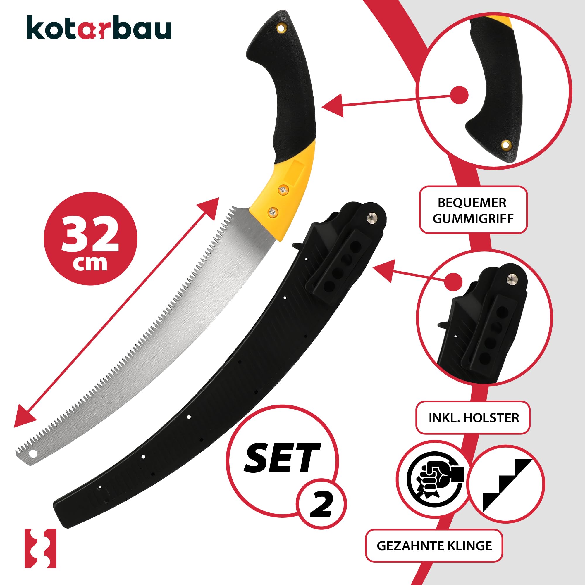 KOTARBAU® Sega da Giardino 320mm Piegata Manuale per Taglio Rami Arbusti