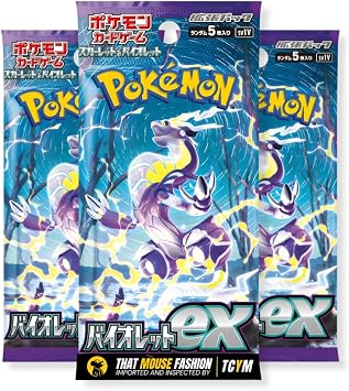 Pokemon Scarlet and Violet Japanese Pok mon Booster Packs | Booster Box or Bundle | Tamper Sealed Product No-Shrink TCYM Inspected | That Mouse Fashion Violet Booster Bundle - 3 Packs