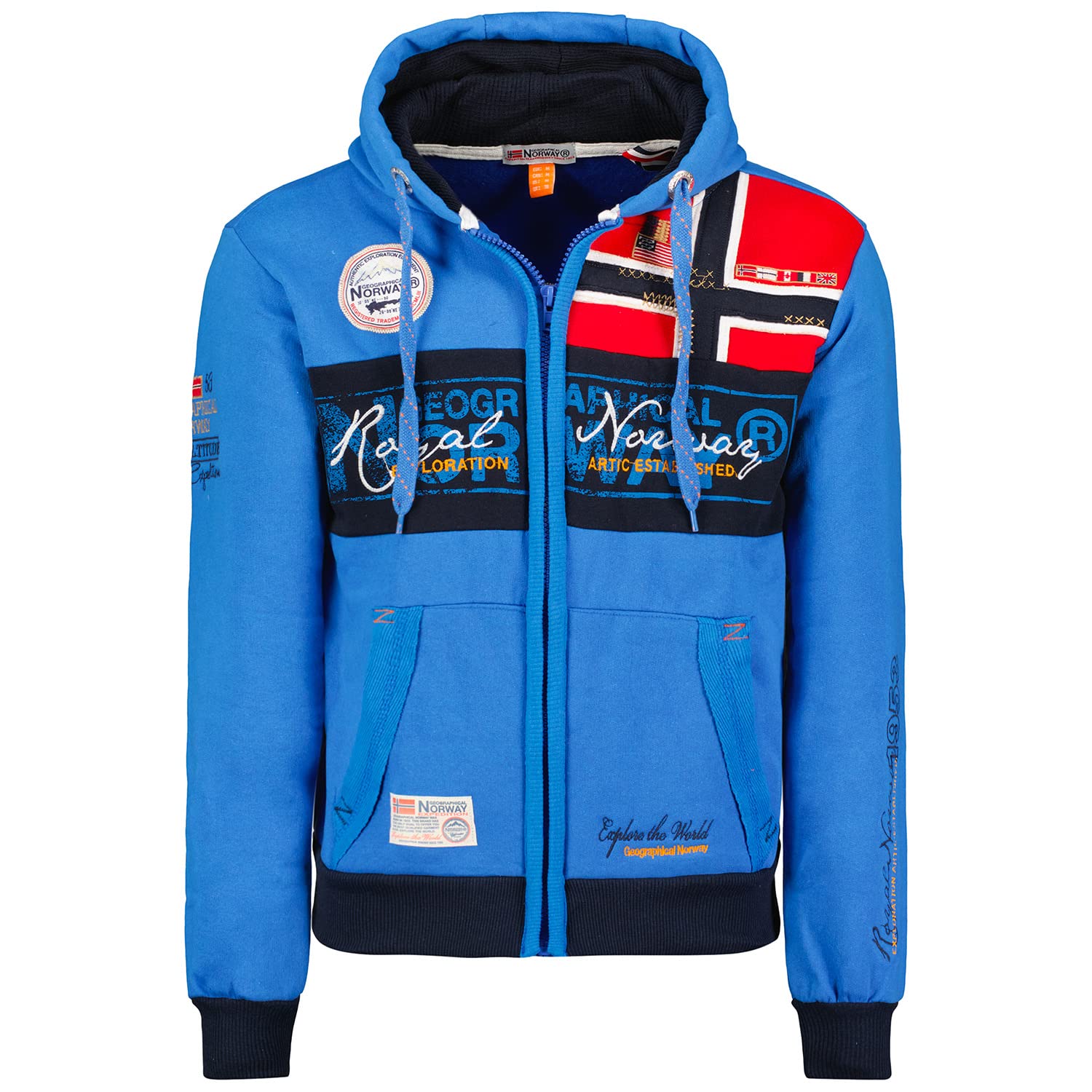 Geographical Norway Ulotka - Męska bluza z kapturem i kieszenią w kangurze - Bluza z logo w stylu męskim - Wygodne zimowe bluzy