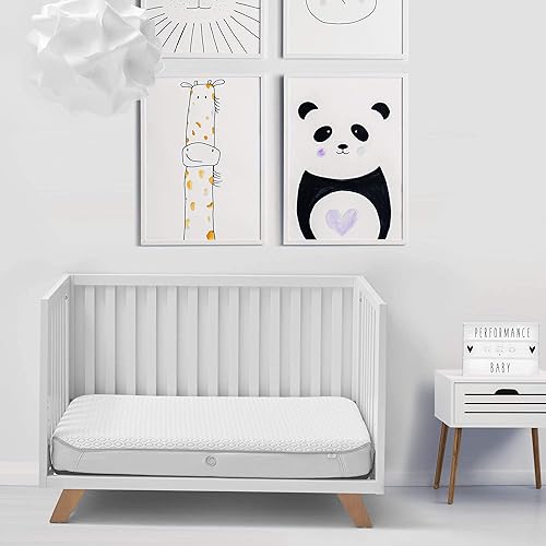 Bedgear Baby Colchón transpirable hipoalergénico para cuna Air-X de 2 etapas para bebés y niños pequeños, certificado CertiPUR-US y certificado de