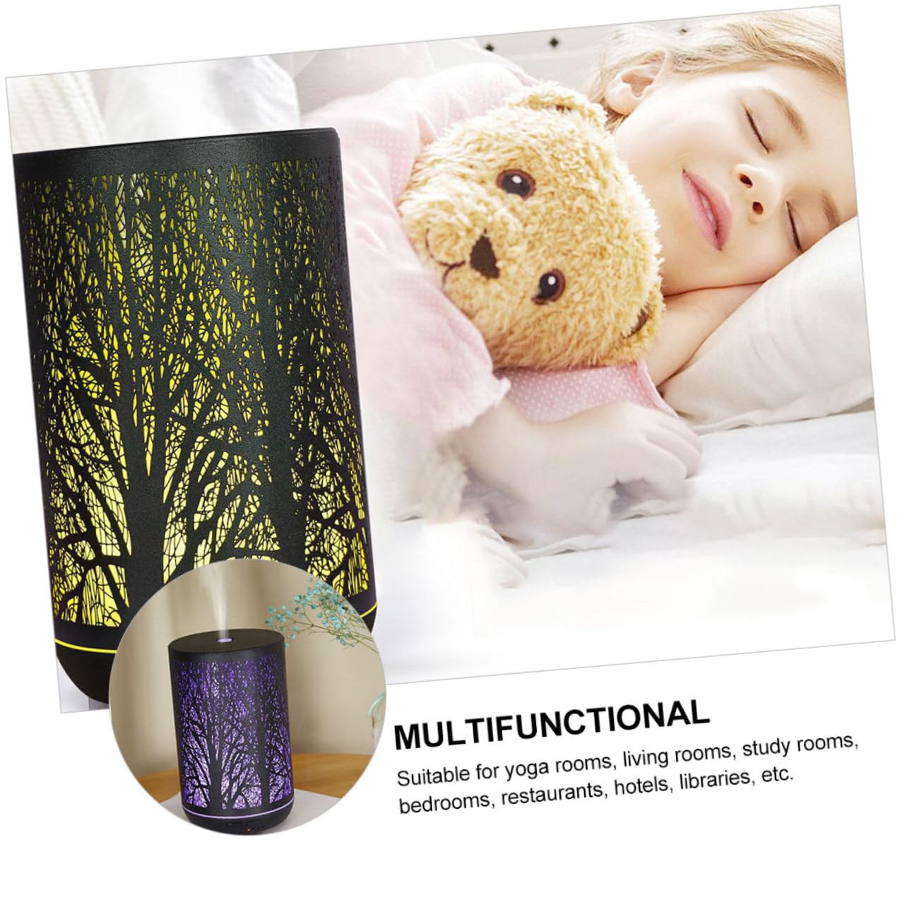 Diffusore di Aromi Elettrico 300 Ml e Timer Silenzioso per Decorazione