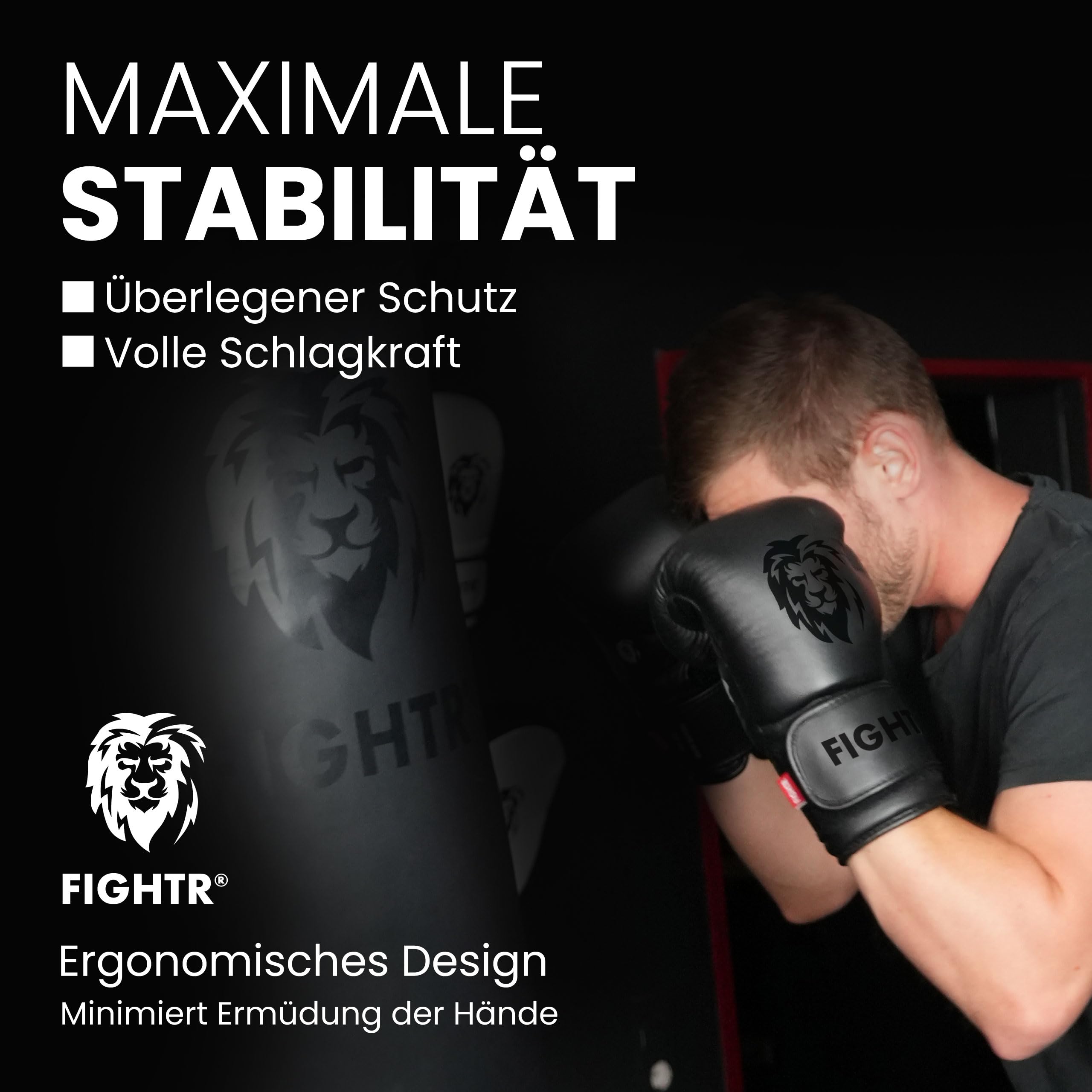 FIGHTR® Pro Boxhandschuhe aus echtem Leder | Männer und Frauen | für Boxen, MMA, Muay Thai, Kickboxen & Kampfsport 10 12 14 16 oz | inkl. Tragetasche
