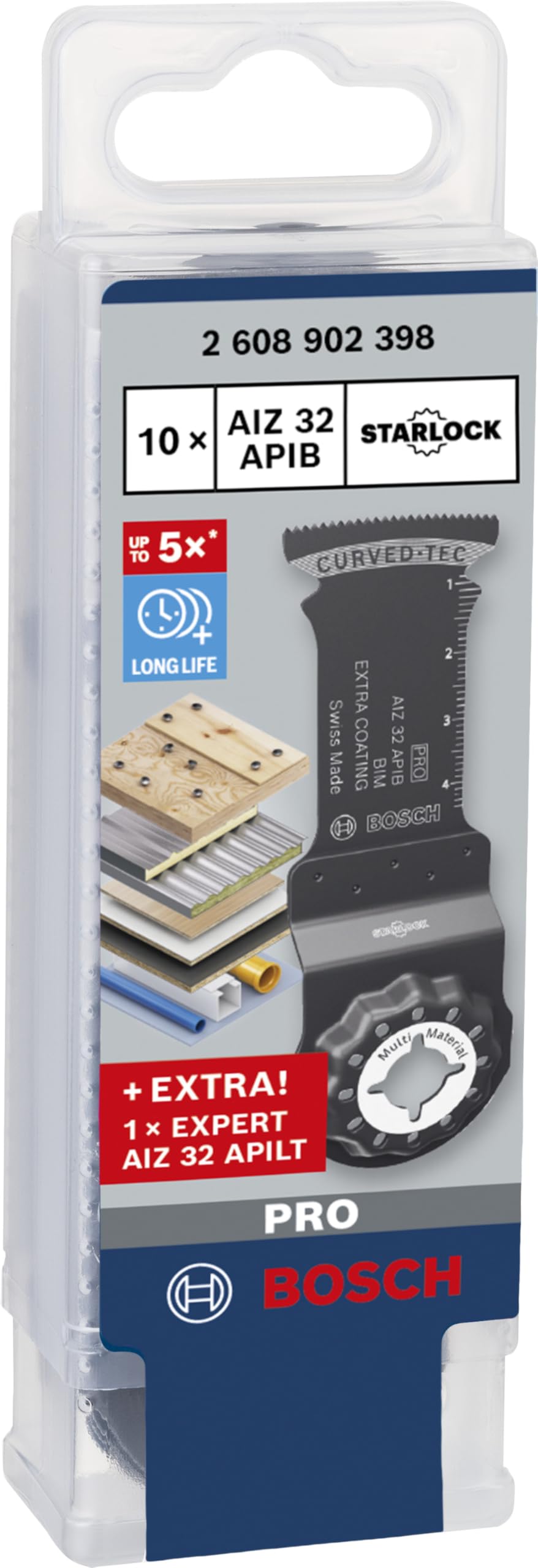 Bosch 11x PRO AIZ 32 APIB Promo-Set (für Holz mit Nägeln, Faserkunststoffe GFK, CFK, Ø mm, Professional Zubehör Multifunktionswerkzeug)