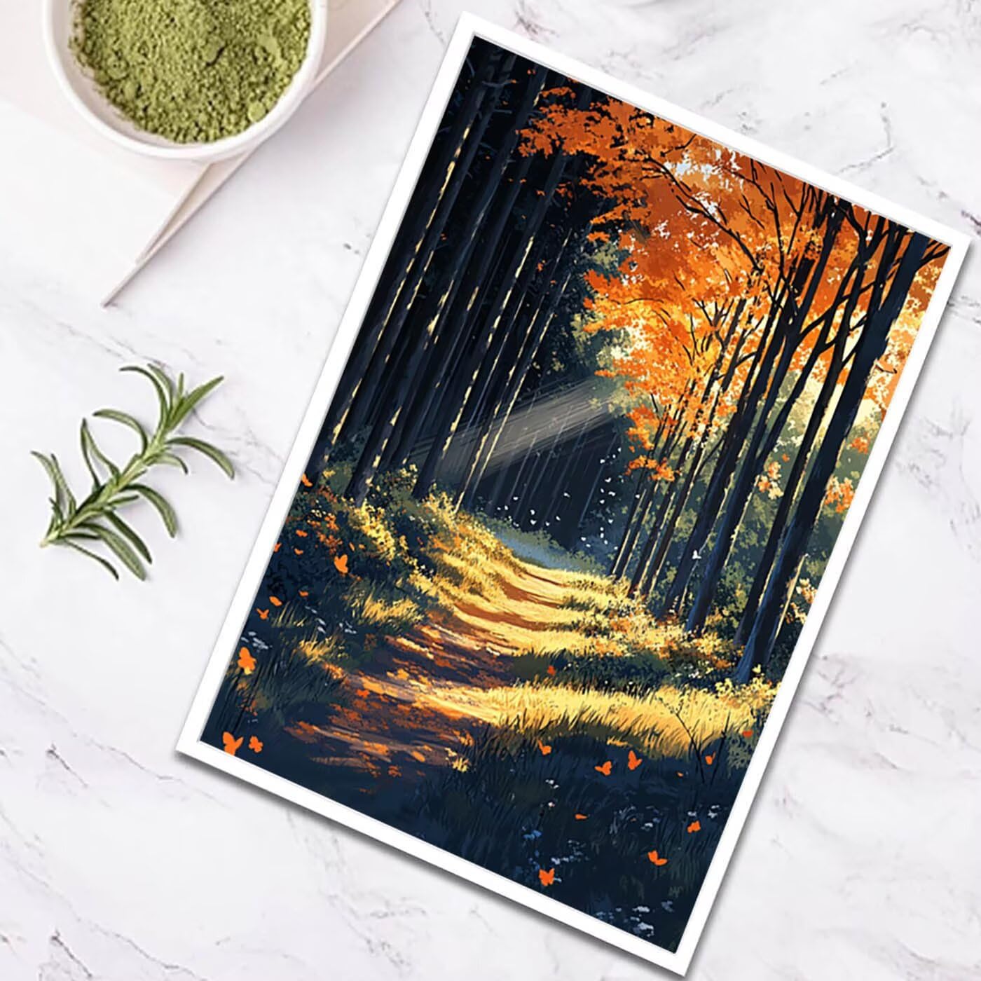Drzewo do malowania po numerach, dla dorosłych, dzieci, malowanie po numerach, dla dorosłych farbą akrylową i pędzlami, krajobraz, kolorowe płótno do malowania, 152 x 102 cm, materiały plastyczne do