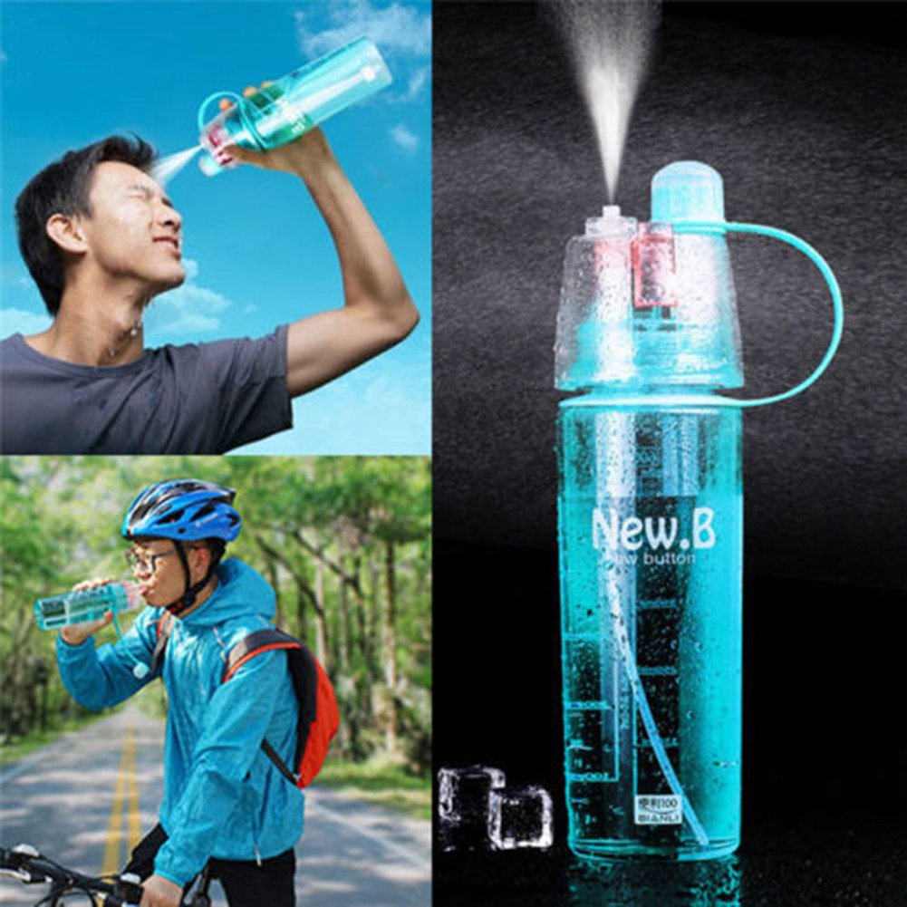 Spray Portable Water Bottle 600ml – Isolierte, Auslaufsichere Sportflasche Mit Trink- & Sprühfunktion, Für Outdoor