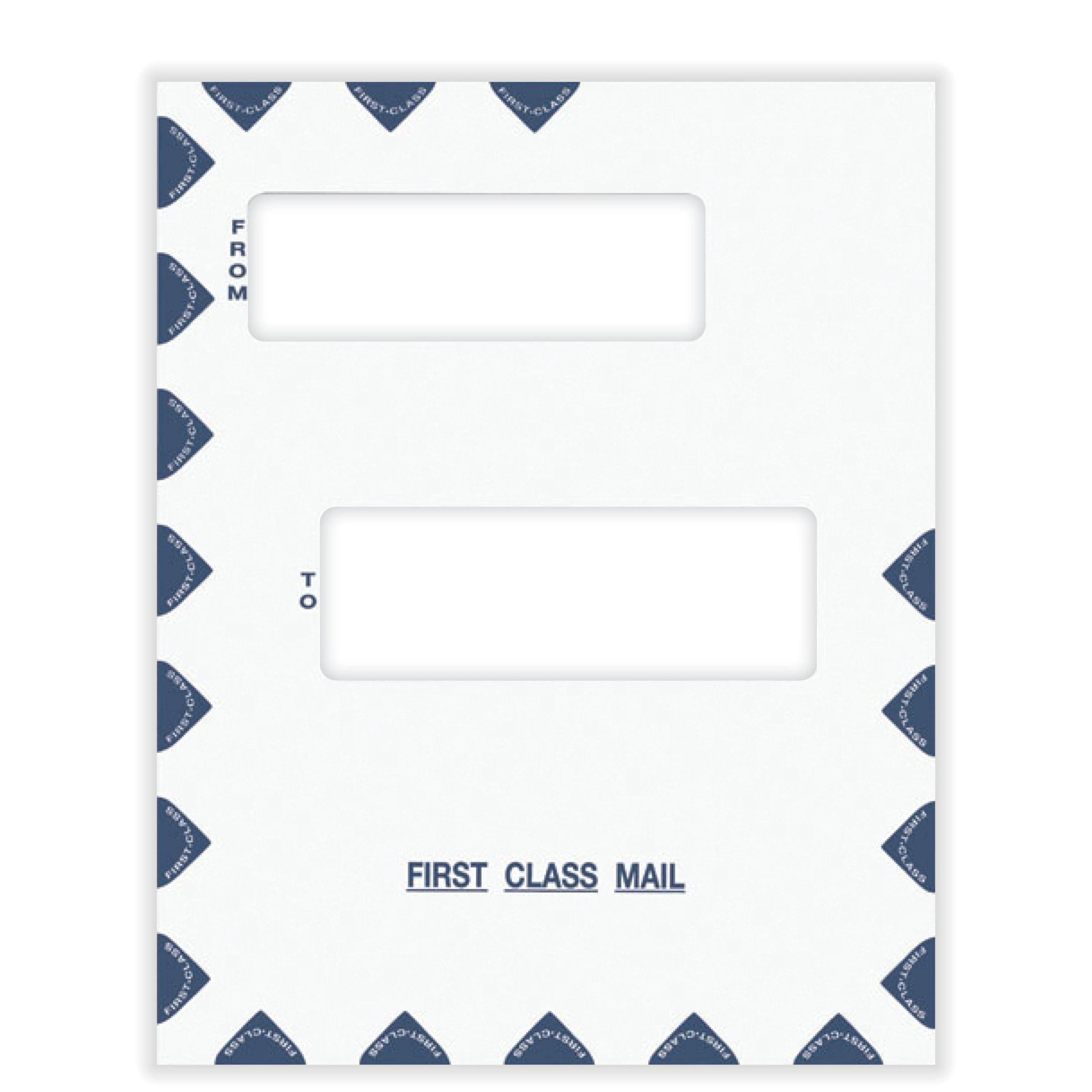 ComplyRight First Class Double Window Envelope, Tax Mailer, Offset Windows, White/Blue, Gummed-Seal, 9-1/2" x 12", Pack of 50 Tax Document Envelopes