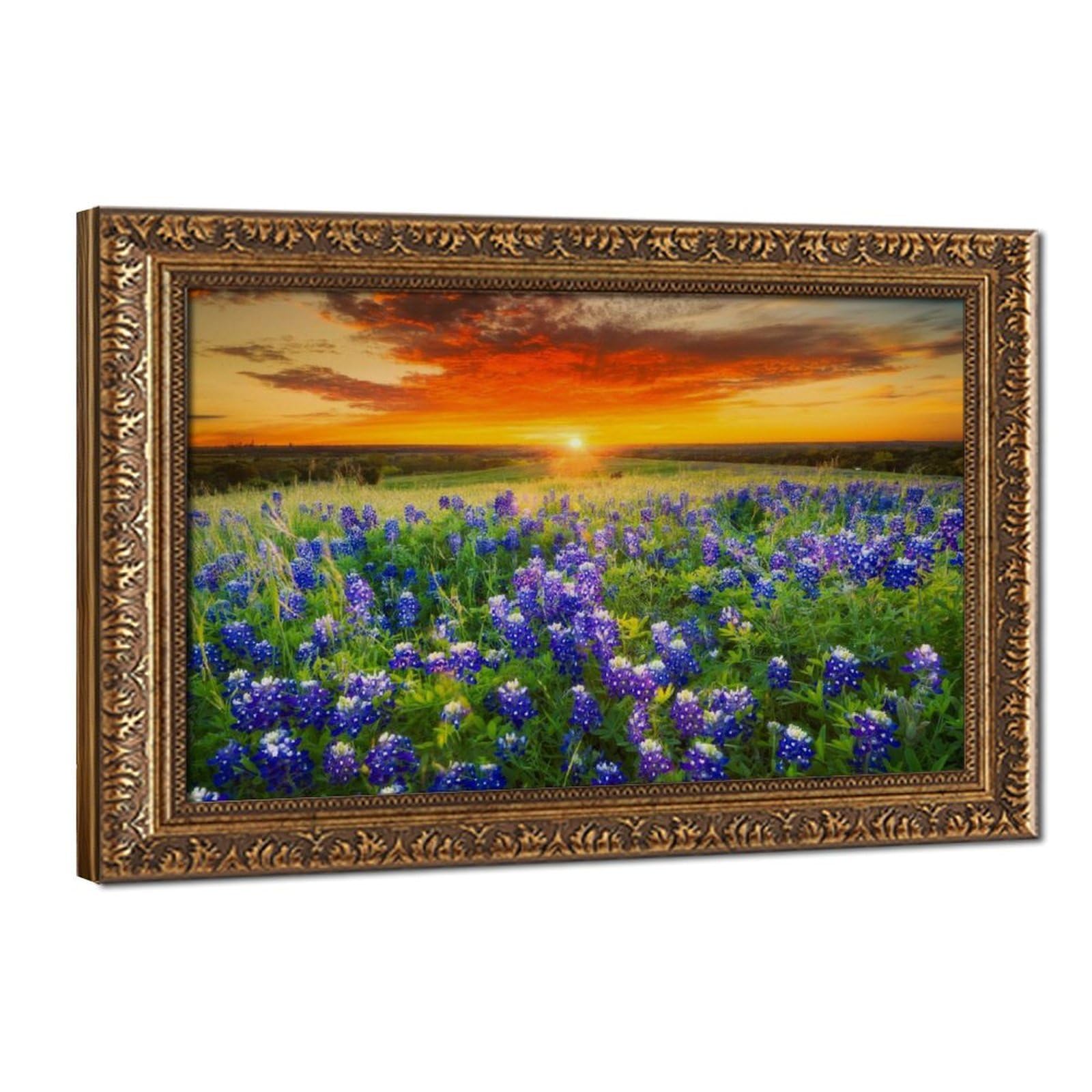 Bareronor Colorful Wildflowers Field Sea Canvas Poster Bedroom Decor Landscape Office Room Decor Gift 20" L X 30" W