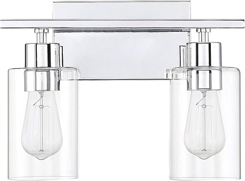Miniatura 2 de Savoy House 8-2149-2-11 Lambert - Lámpara de tocador de baño de 2 luces en una crhome pulida con vidrio transparente (13.25 pulgadas de ancho x 9.75