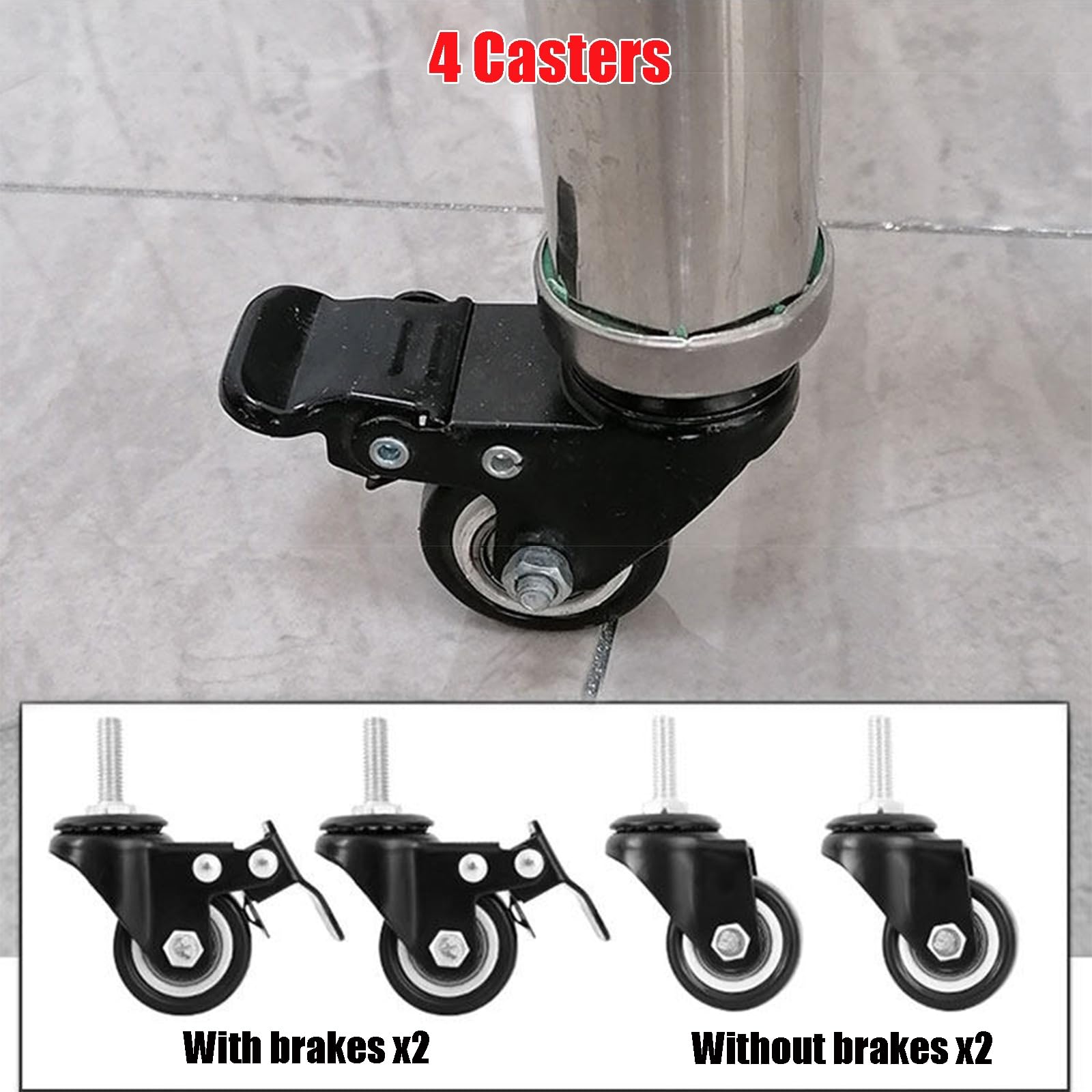 Carrello da cucina a 3 ripiani in acciaio inox, con ruote, scaffale multiuso con guardrail, altezza 100 cm, grande carrello portaoggetti per uso domestico o ristorante