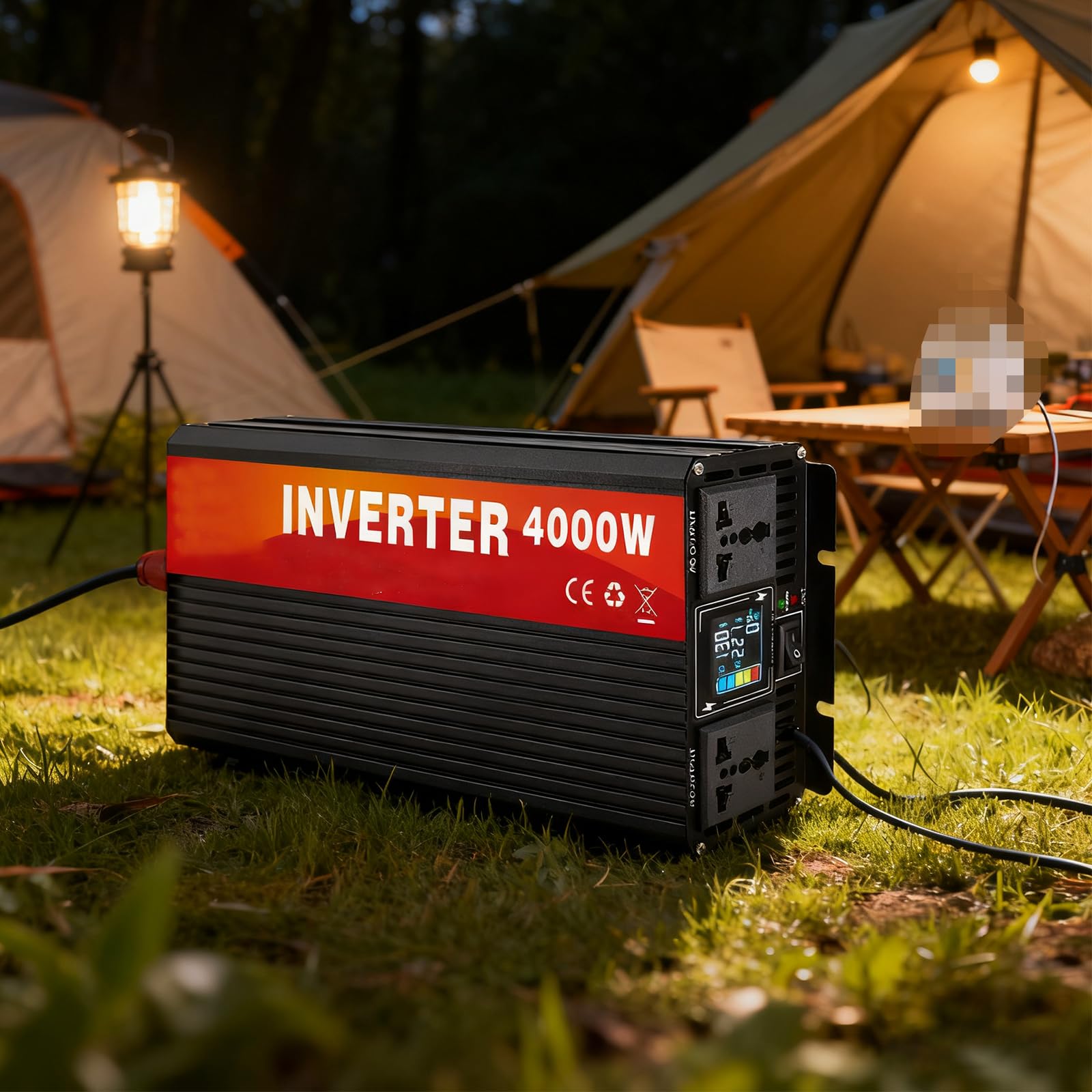 Falownik solarny o czystej fali sinusoidalnej 120 V/220 V, przetwornica mocy DC 12 V-72 V na 50 Hz/60 Hz, 2000 W/4000 W (szczytowa), falownik samochodowy do pojazdów