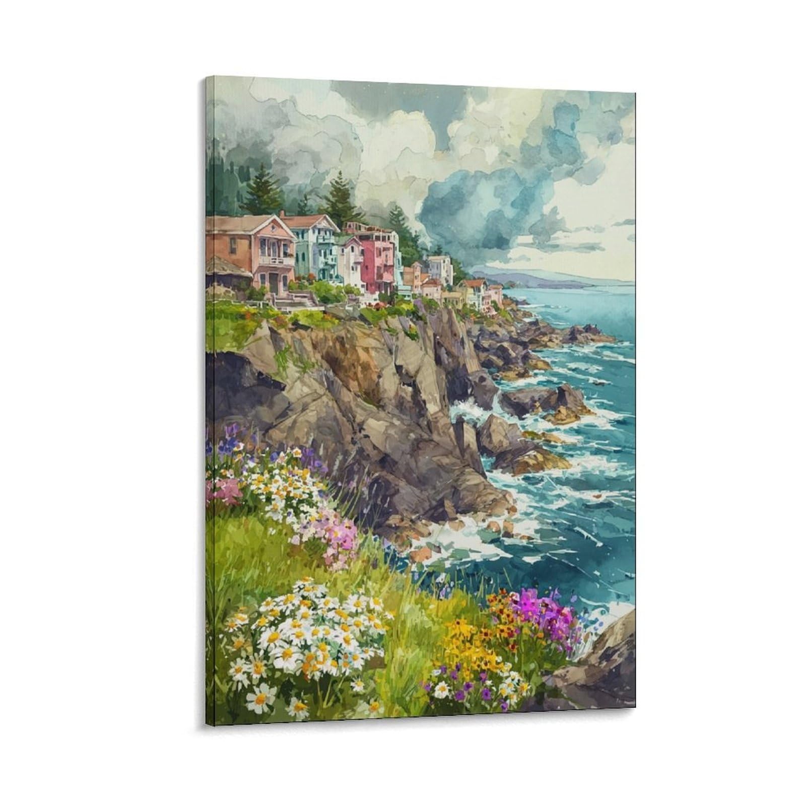 ZBBGGOZ Mendocino Poster 24x36inch(60x90cm) Vintage Watercolor Canvas Art