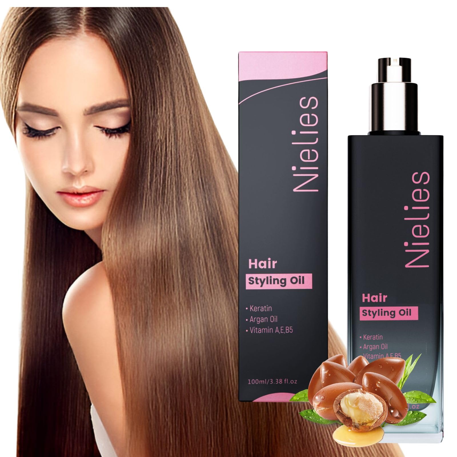 Amazon.com : Nielies Argan Oil Hair Serum with Keratin & Biotin
