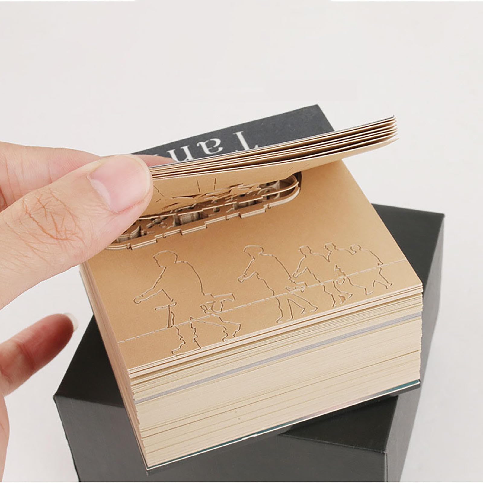 Tijdstukkalender 2025, 3D-kalender 2025, 3D-kunstkalender, memoblok met