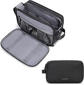 Toiletry Bag for Men, Travel Toiletry Organizer Dopp Kit Water-resistant Shaving Bag for Toiletries Accessories, Door Room Essentials,Black-large