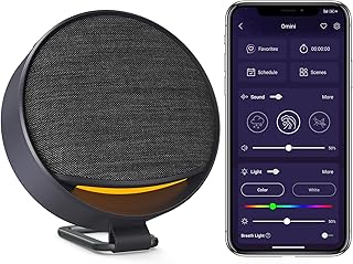 White Noise Machine Smart Sleep Sound Machine 200 Non Looping Sounds Portable Adjustable Brightness Soothing Therapy Bluetooth Timer APP Memory Function for Adults Kids Baby