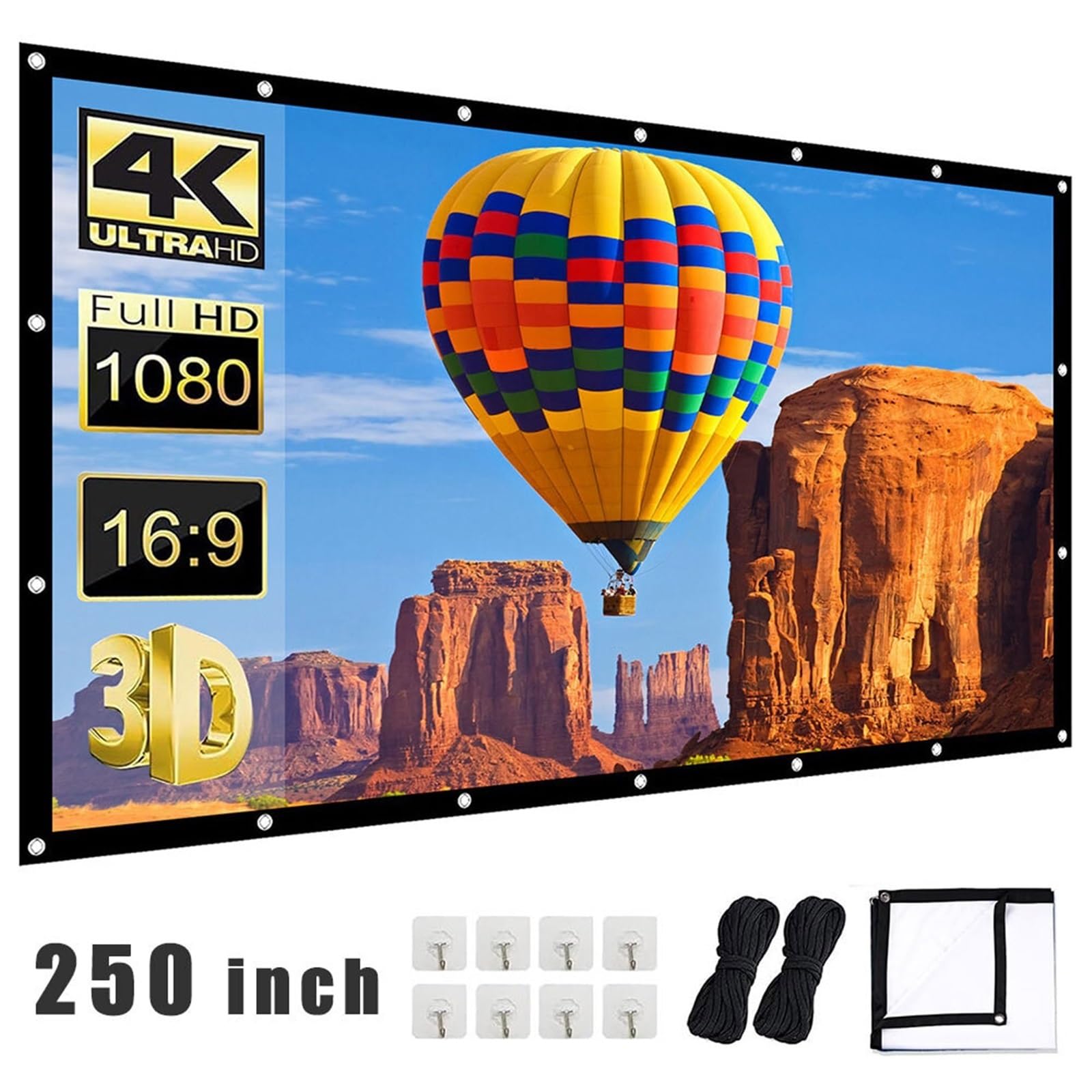 Pantalla De Proyector Suave Y Sin Arrugas Blanca 250 Pulgadas