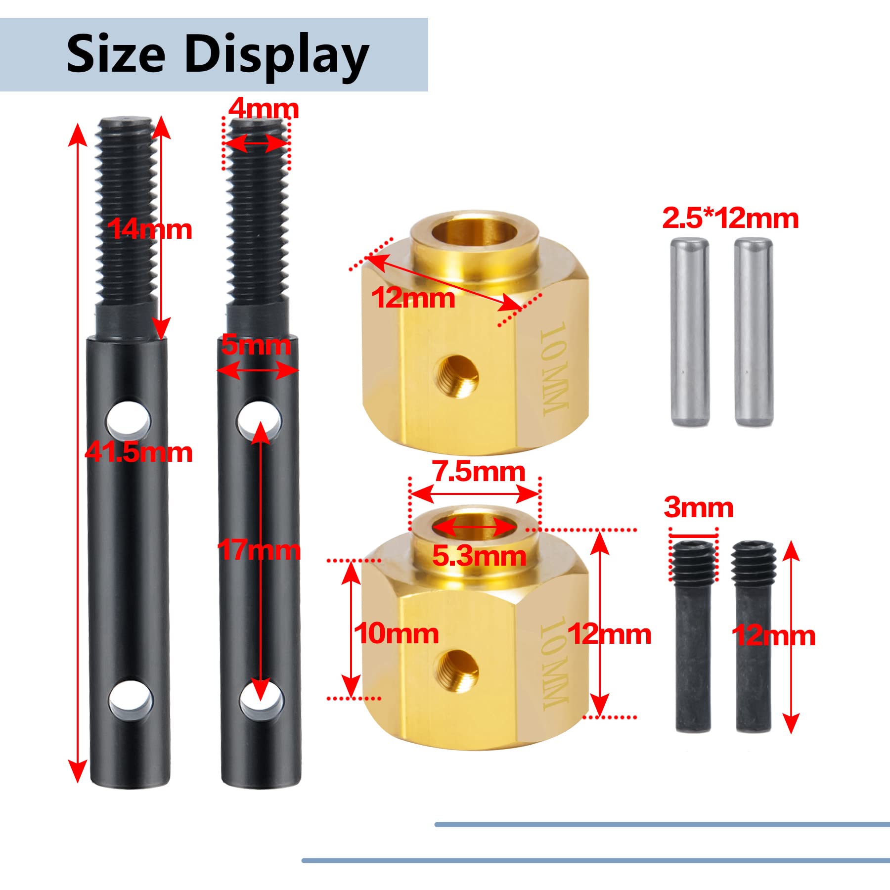 Amazon.com: MORLORDY +10mm Brass Extended Wheel Hub & Steel Stub