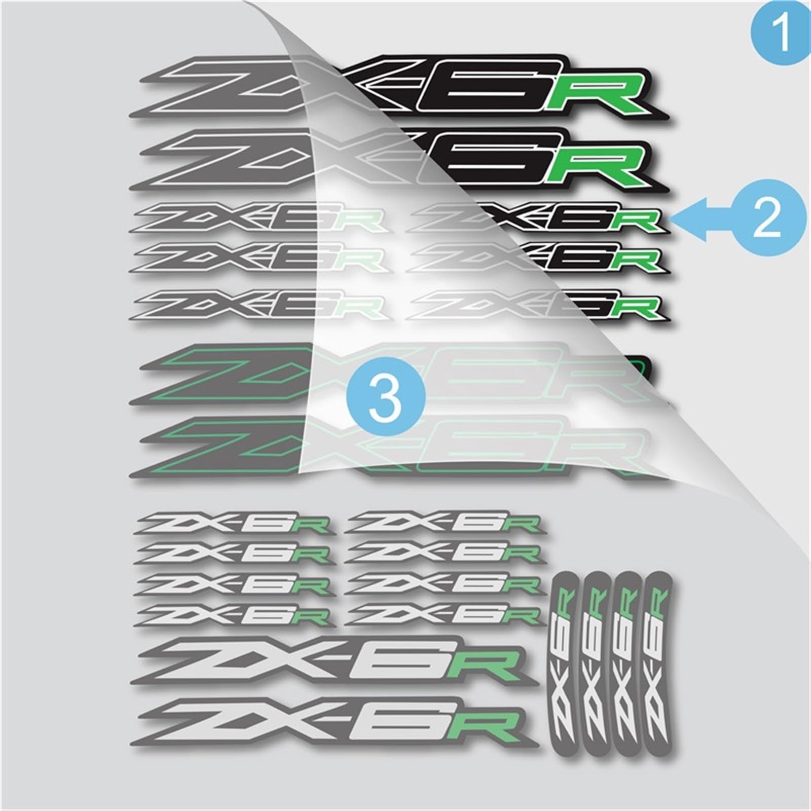 Reflektierender Motorrad Aufkleber Für Kawasaki ZX6RR Kraftstofftank