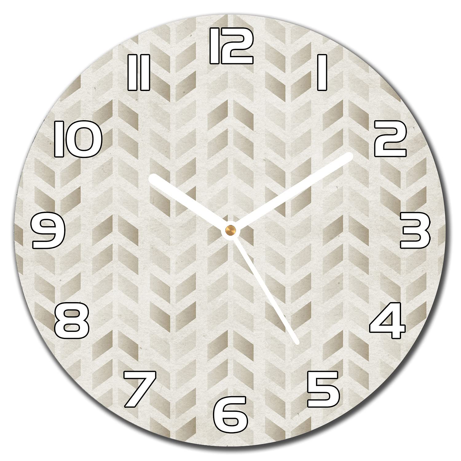 Horloge en verre moderne 30cm cuisine salon pendule murale impression dorée