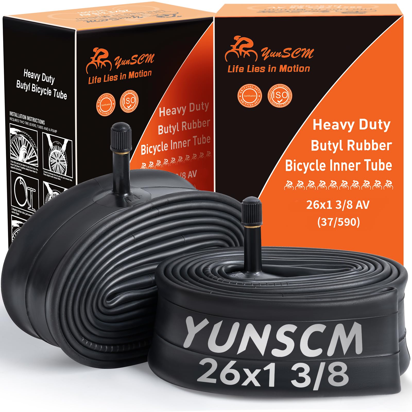 Amazon.com : 26x1 3/8 (37-590) Heavy Duty Bike Tubes AV32MM