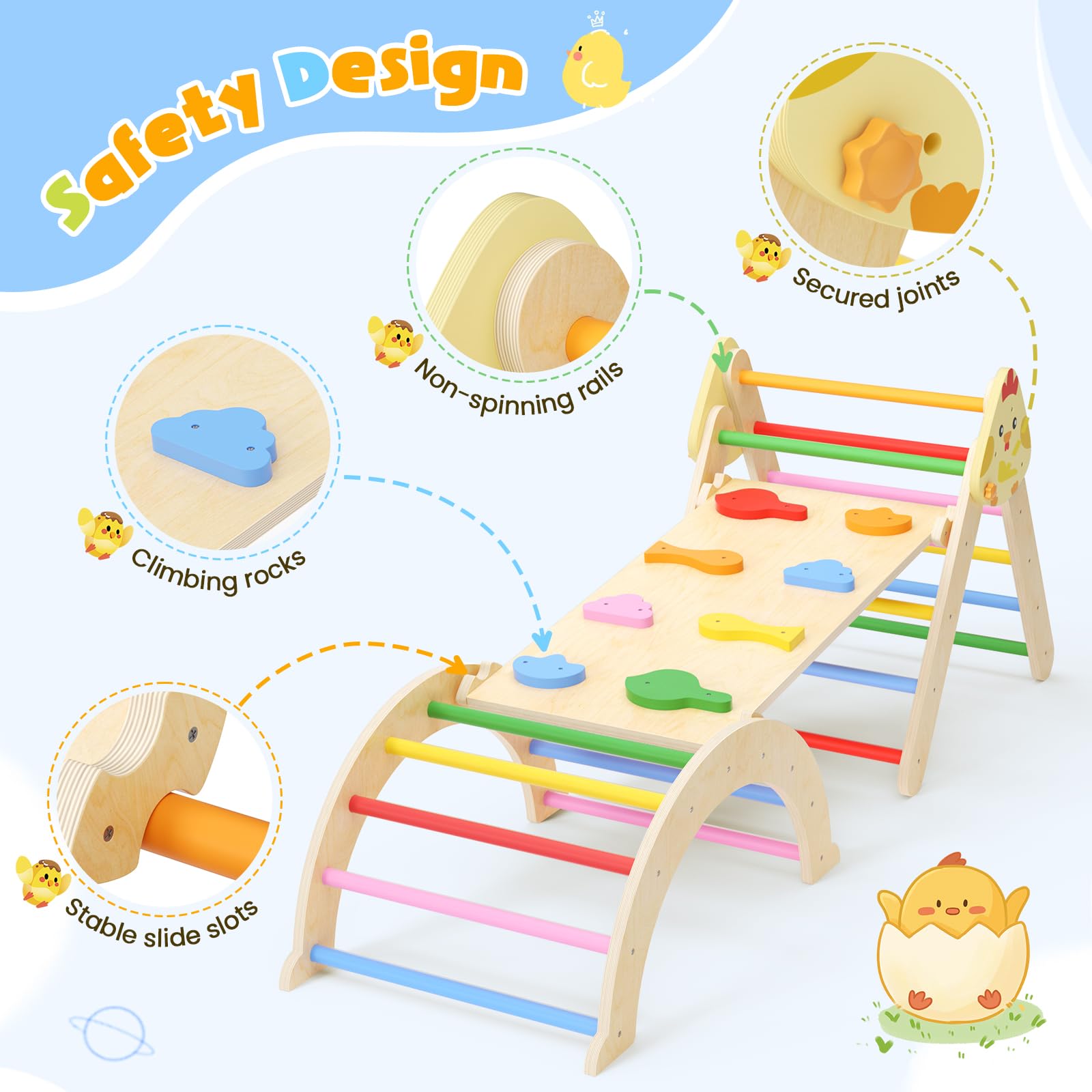 TOOKYLAND Jouets D'escalade Arc-en-ciel Pour Les Tout-petits De 1 à 3