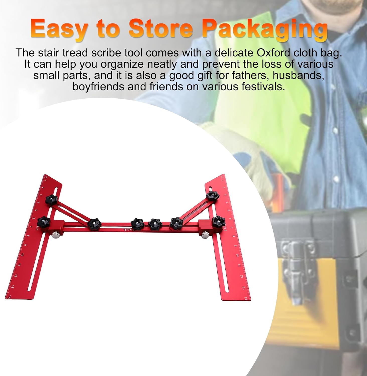 Stair Tread Template Tool, Weytoll Aluminum Alloy Stair Measuring Tool for Home Renovation and Professional Projects