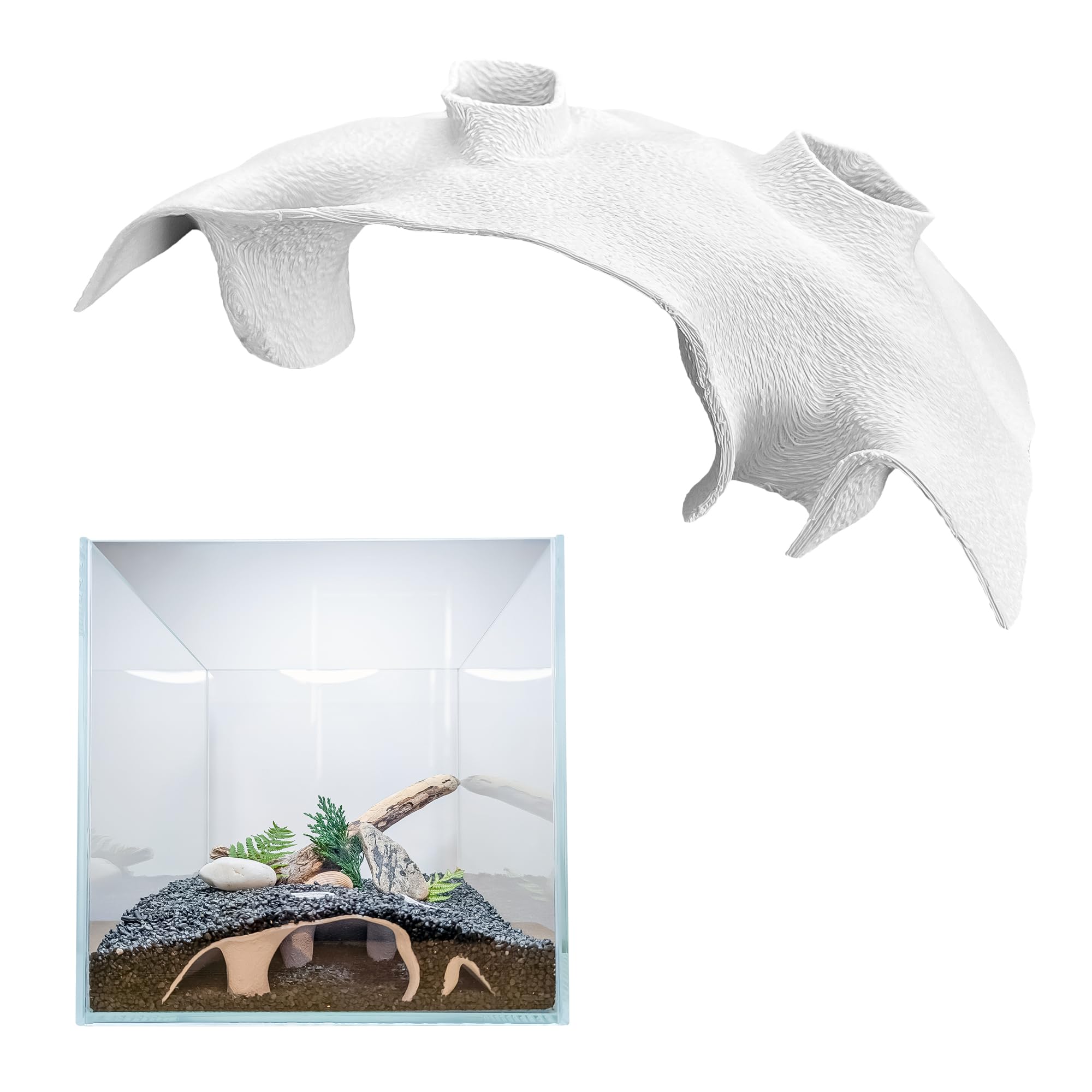 BlubberCove Aquarium Cave Hideaway – Natural Fish Tank Decoration for Shrimp, Betta & Cory – Smooth 200 mm Aquascape Ornament for Tetra & Nano Tanks (White)