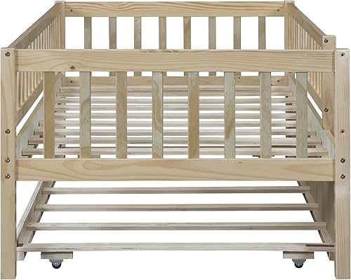Miniatura 193 de Merax Marco de cama de piso de madera con valla y puerta, natural Natural,Gris,Nuez,Blanco,https://www.amazon.com/dp/undefined