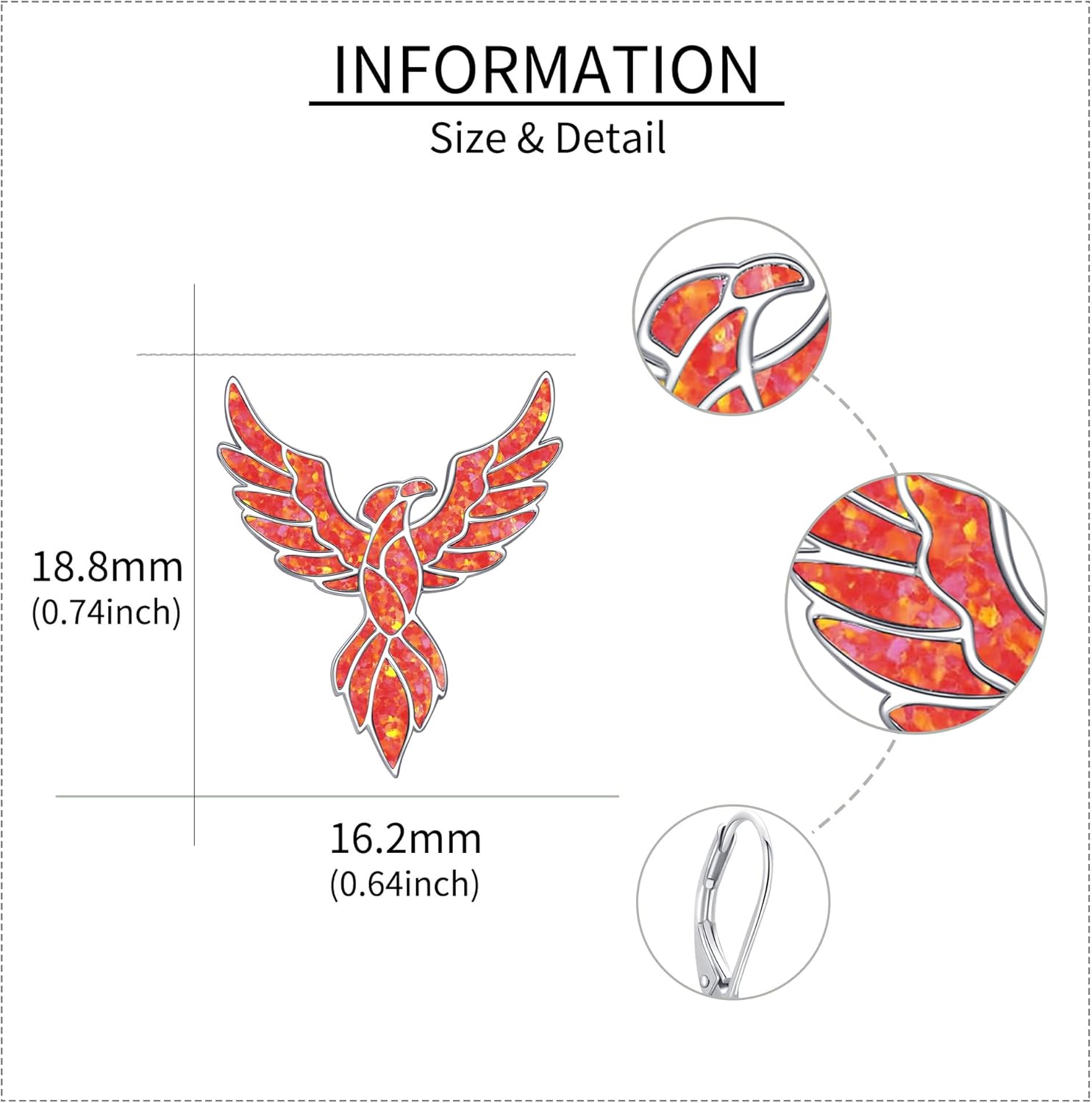 Phoenix/Horse/Flower of Life/Hummingbird/Butterfly/Dove Earrings Sterling Silver Opal/Turquoise Aniaml Dangle Drop Earring Aniaml Jewelry Gifts for Women - Image 5