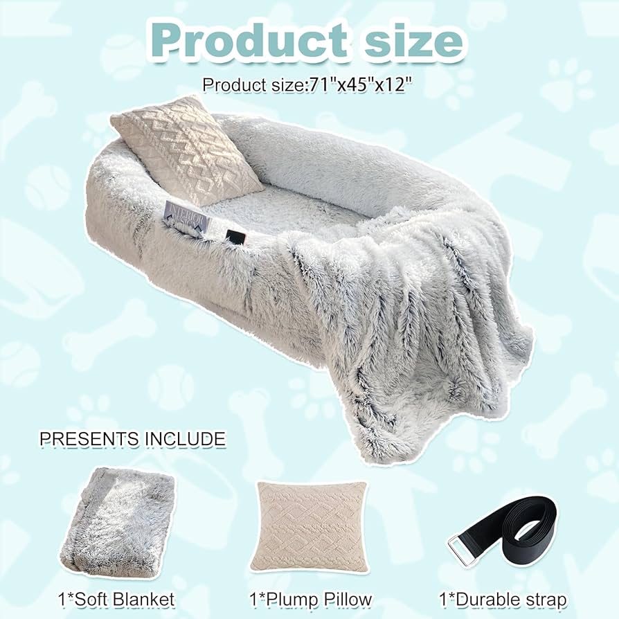 Amazon | 人間の犬用ベッド 71インチ x 45インチ x 14インチ 犬