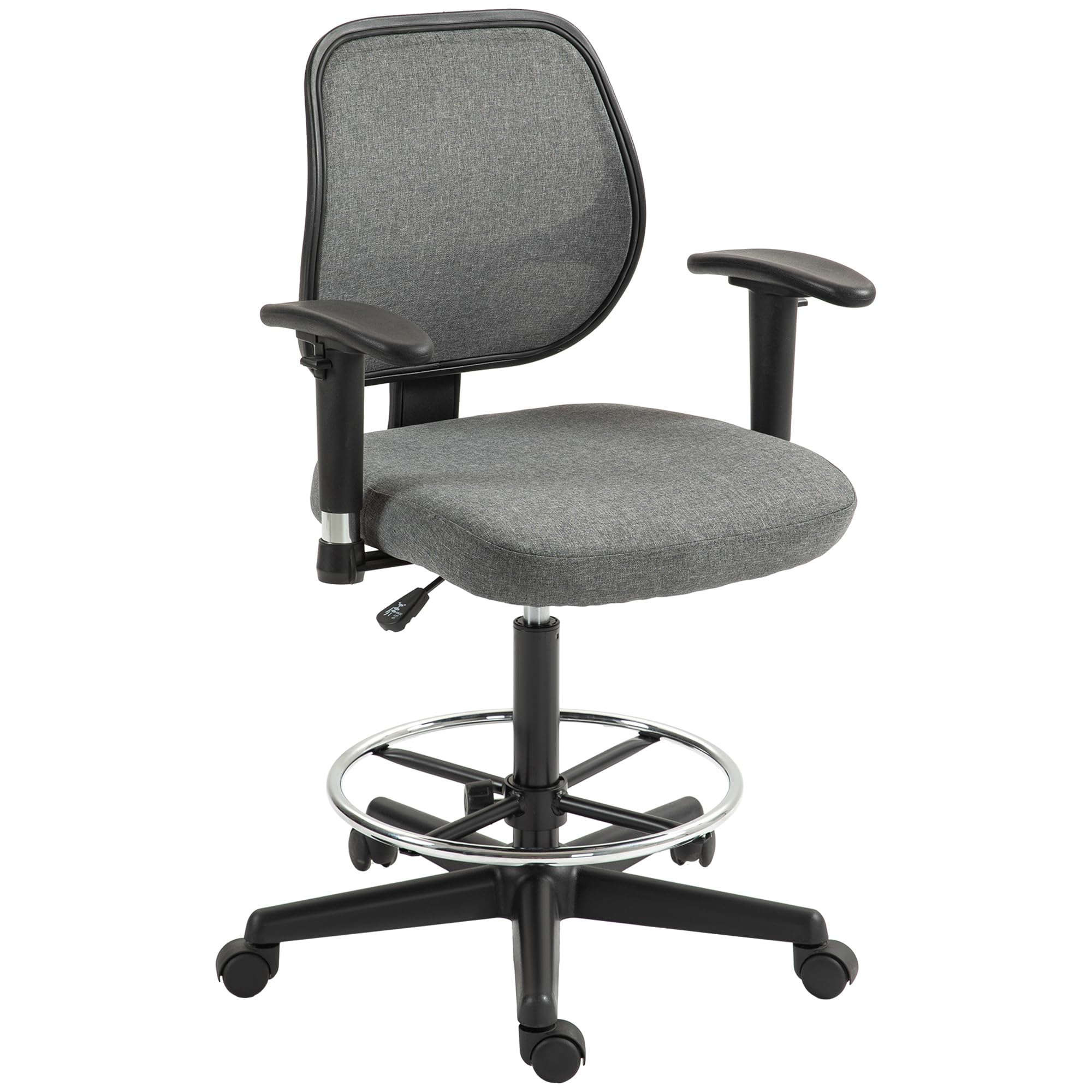 Vinsetto Fauteuil de Bureau Assise Réglable 60L x 57P x 97-119H cm Gris
