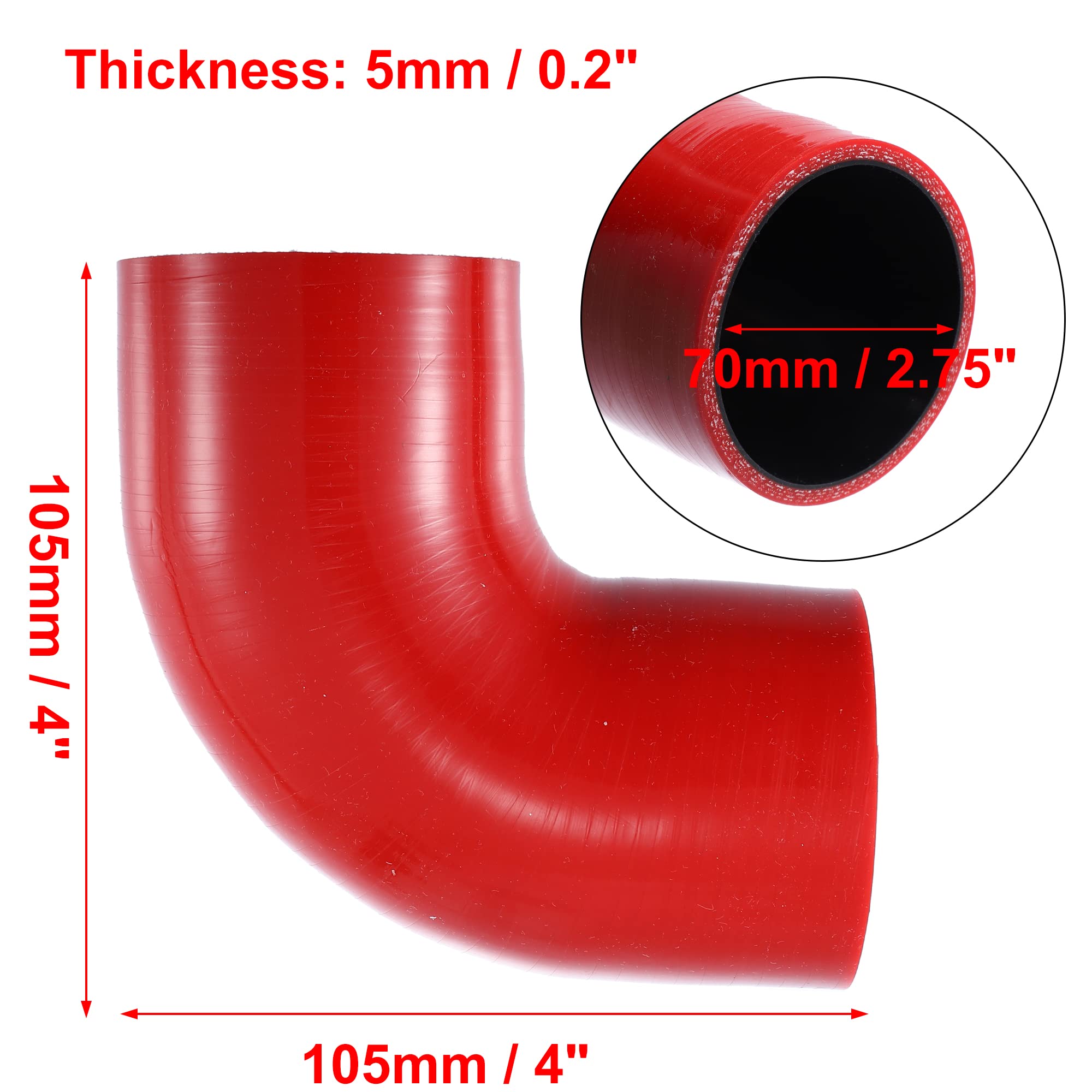 Tubo Silicone 90° 70 Mm (2,75”) Per Auto – Accoppiatore Blu Per Sistema Raffreddamento Motore