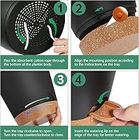 Vista 4 de Macetas de autoriego, macetas para plantas de interior, macetas para plantar flores en interiores para plantas de casa, violeta africana, flores