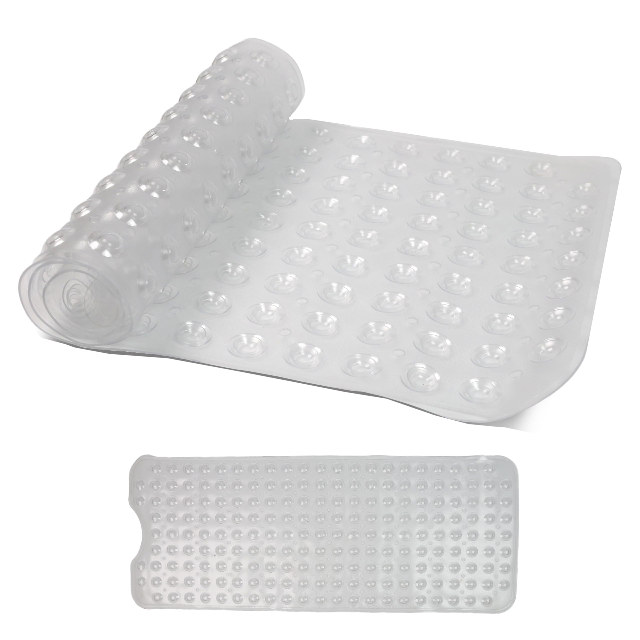 Divchi Shower Bath Mat Non Slip Anti Mould & Mildew With Strong Suction Cups Grip And Drain Holes Clear 40X100Cm from B&Q