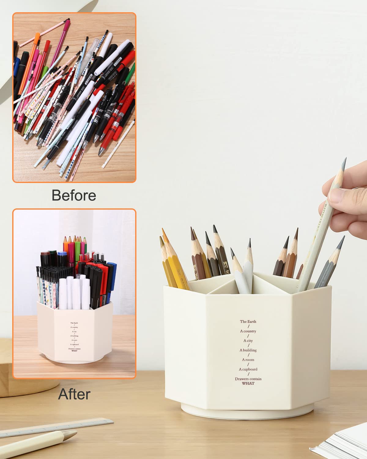 Drehbarer Schreibtisch Organizer 5 Fächer Drehbare Produktbild-Vorschau 7