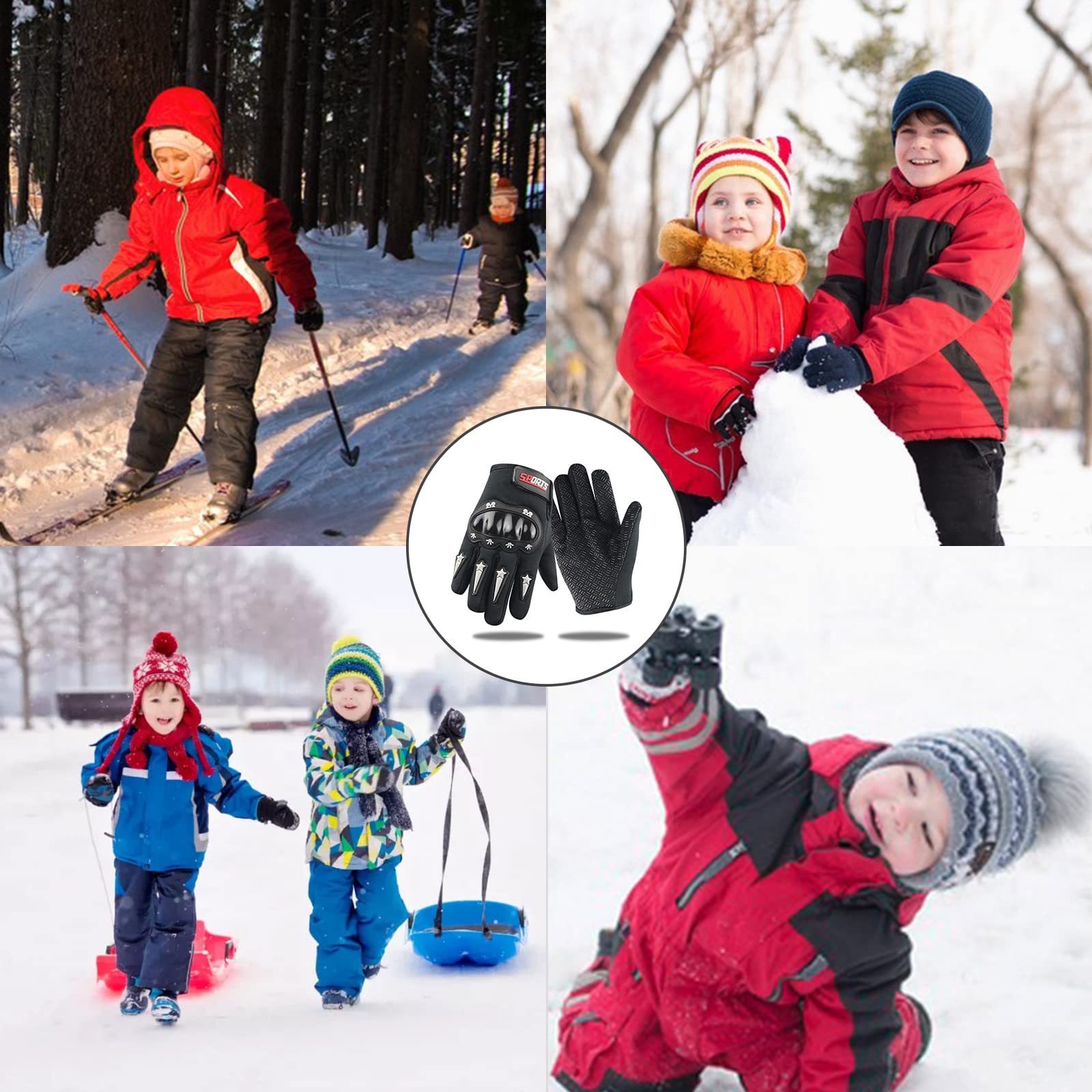 Guanti Ciclismo Bambino Impermeabili - Mezzo Dito, Antiscivolo, Polso Regolabile, Per Outdoor - Foto 11