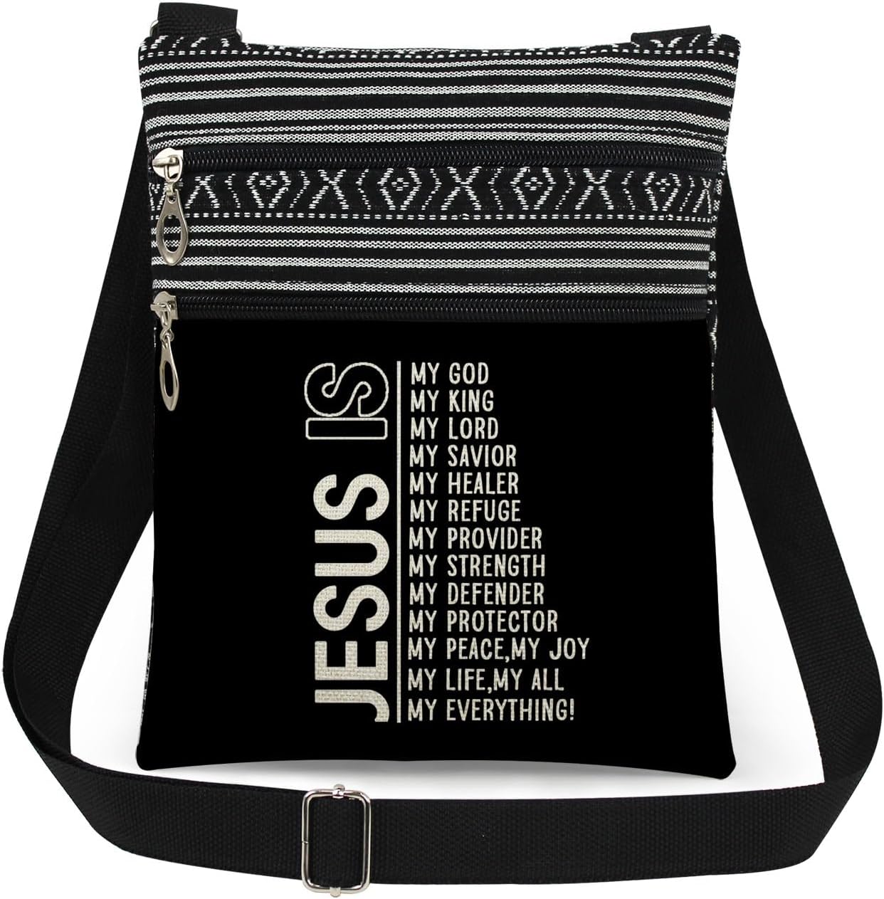 Inspirational Faith Words JESUS Print Crossbody Bag
