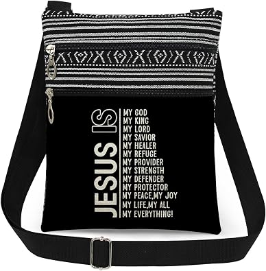 Inspirational Faith Words JESUS Print Crossbody Bag