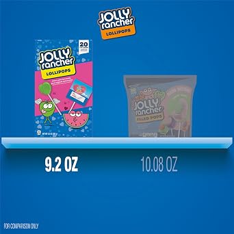 JOLLY RANCHER Assorted Fruit Flavored, Valentine's Lollipops Box, 9.2 oz (20 Pieces)
